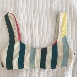 “The Elle Top” solid & striped bathing suite top